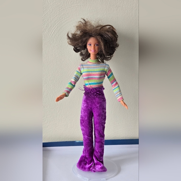 1999 VTG Mattel Barbie Doll with Rainbow Striped Top and Purple  Pants - Picture 5 of 17